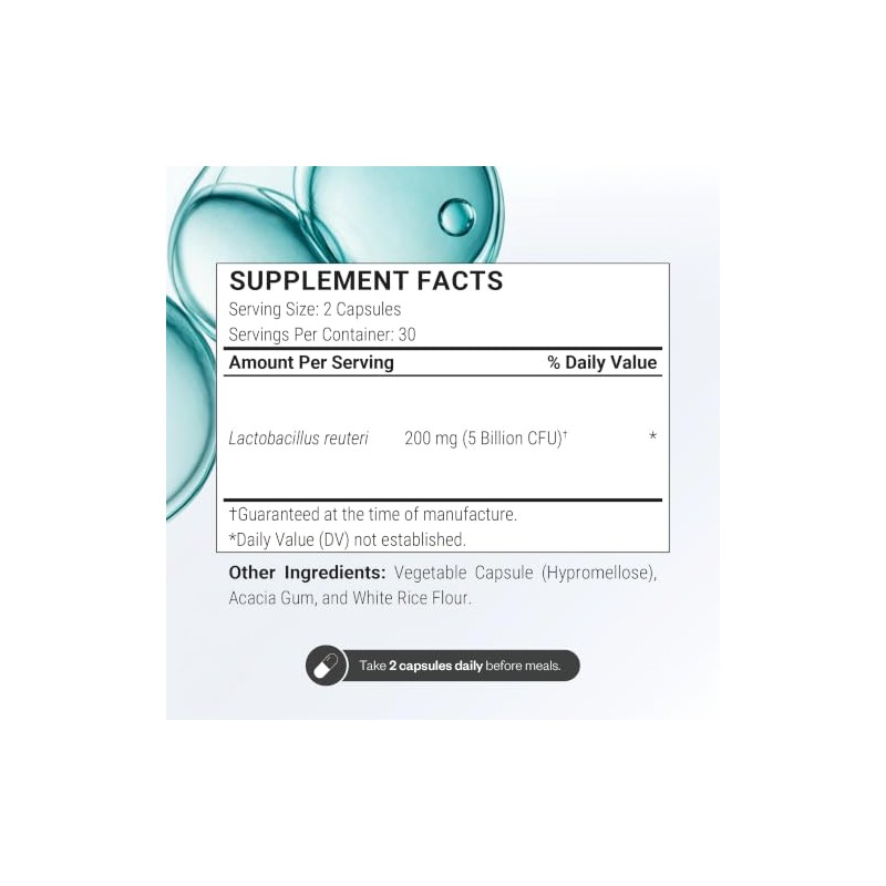 Lactobacillus Reuteri 5 Billion CFU per Day (Probiotic Supplement) -