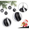 Christmas Baubles (30, Black and White, 6 cm)
