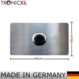 TronicXL Design V2A Stainless Steel Bell Plate - Made in Germany - Rectangular Flush-Mounted Bell Sign - House Doorbell Bell Push Bell Plate Stainless Steel Button