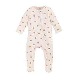 Mud Pie Baby Girl Pumpkin Baby Sleeper, Cream, 3-6M