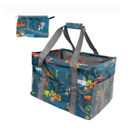 Extra Large Utility Tote Bag - Oversized Collapsible Tote with Wire Frame, Durable Reusable for Beach, Groceries, Laundry, Car Trunk, Storage and Travel - Includes 5x7 Bag with Hook - Camping