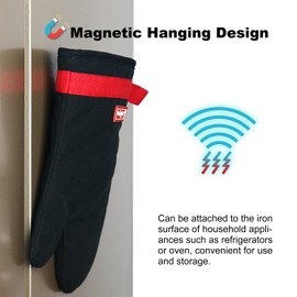 Coziselect Hot Pads for Kitchen, Potholders for Kitchen Heat Resistant, Heavy Duty Pot Holders with Pockets Non Slip, Pure Cotton and Terrycloth Lining Pot Holders Set of 2, Black