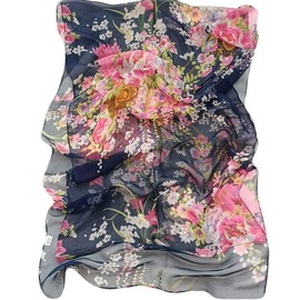 Pokeedioty Scarfs for Women Lightweight Fashion Scarves Elegant Floral Pattern Sheer Scarfs (Y-181)