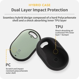 iFace First Class AirTag Case with Key Ring - Secure Clip-On Scratch Resistant Protective Hybrid Keychain Holder/Hard Cover for Air Tag GPS Tracker - Kusumi Blue