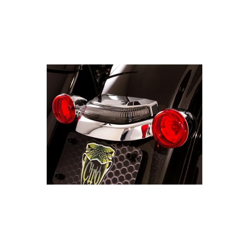 Ciro Crown Tail Light with Lightstrike Technology Chrome with Light