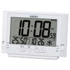 Seiko Clock SQ320W Digital Radio Controlled Desk Clock, White Pearl,