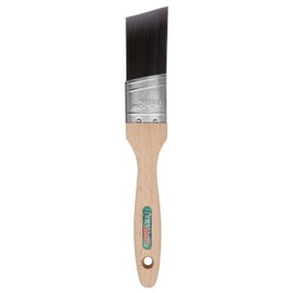 Axus Decor Silk Cutter Brush (Mink Series) Angled For Cutting In Walls, Ceilings & Woodwork Edges, Smooth, Slightly Oval-Shaped Brush, Beech Wood Handles, Anti-Rust Stainless Steel - 1.5"/38mm