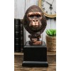 Rainforest Silverback Gorilla Head Bust Statue in Bronze Electroplated Finish