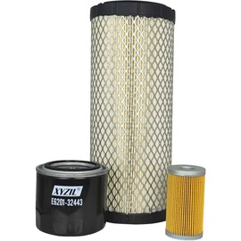 XYZIL Oil Air Fuel Filter Maintenance Kit Compatible with Kioti CK25 CK25H CK27 CK27H CK30 CK30H CK35 CK35H DK35 DK40 DK45 DK50 DS3510 DS4110 DS4510 E6201-32443 84612-43160 E7230-11081 TC26-1225A
