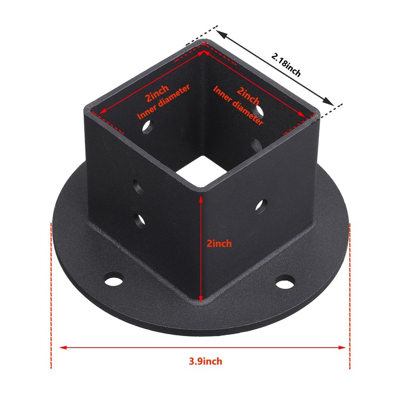 Wpbhk 4Pcs Floor Flange 2x2 Post Anchor Base Heavy Duty