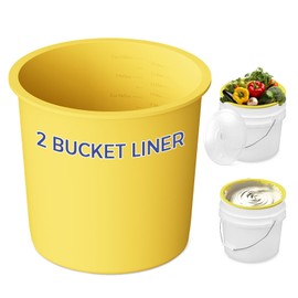2 Gallon Reusable Bucket Liner, Time Saving Concrete Tools Durable Silicone Bucket Insert, Food Grade Container for Food Storage, for Paint, Thinset, Ice, Slime, Cleaning, Wall Mud