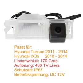 RED WOLF Car Reversing Camera for Hyundai IX35 Tucson 2010-2014 Camera Parking Aid Number Plate Light Colour Camera