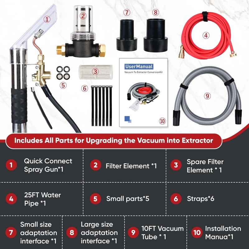 Shop Vac Extractor Kit, Universal Extractor Hose Kit for Shop