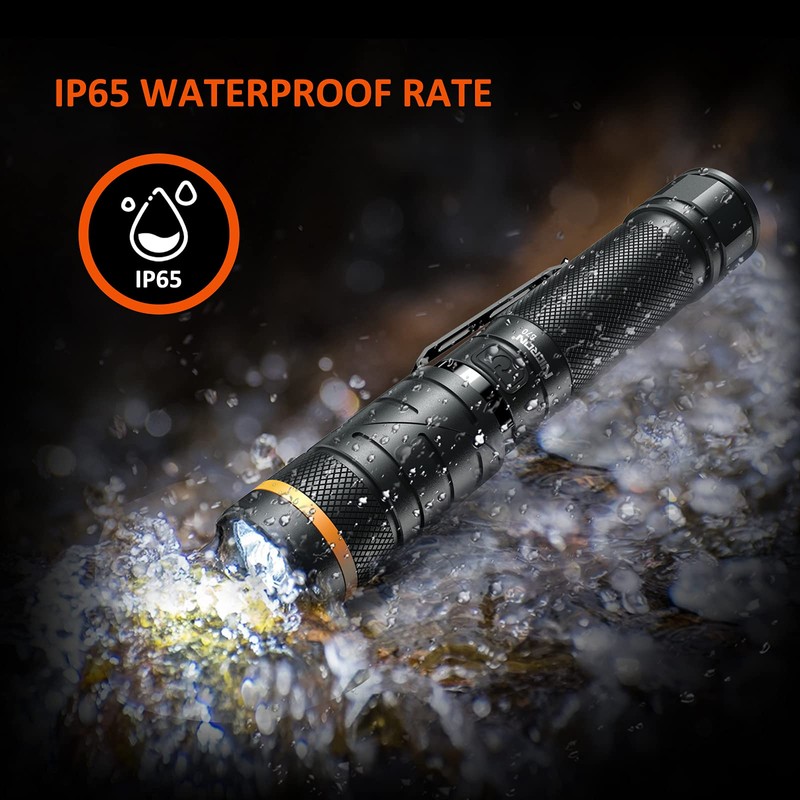 NICRON Flashlights,Rechargeable Magnetic LED Flashlights,1200 High lumens Tactical Flashlight,White/Red/Green Lights