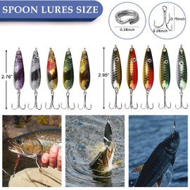OROOTL Spinner Fishing Lures Kit, 30pcs Inline Spinner Baits Spoon Lures Small Hard Lures Assorted Fishing Lures Set for Trout Bass Salmon Walleye Freshwater Saltwater Tackle Box