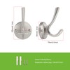 TUNNY 5 Pack Round Coat Towel Hooks - Brushed Nickel