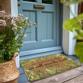 XLDLIOO Christian Door Mat Doormat, Serve The Lord Bible Verse Welcome Front Door Mat Indoor Outdoor Entrance, Religious Artificial Coir Doormats Rugs for Porch Patio Entryway Home Decor 30x17in