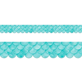 Ceiba Tree Ombre Turquoise Scallops Bulletin Board Borders for Classroom Trim Back to School Decoration 36 Feet