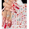 KZBTRBT 8 Sheets Valentine's Day Nail Art Stickers Decals,3D Self-Adhesive