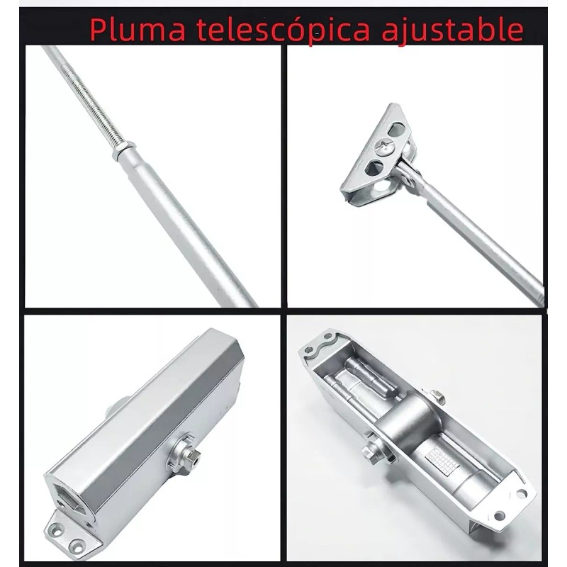 BALU Cierra Puertas Hidráulico Aluminio Plateada De 45-85kg