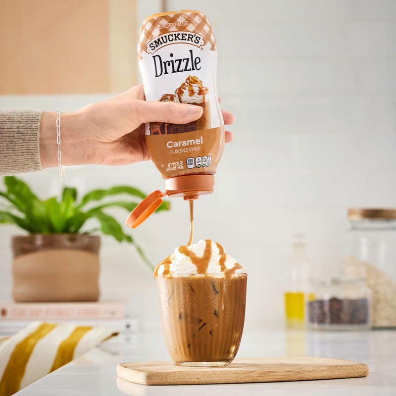 Smucker’s Drizzle Caramel Flavored Syrup, 20 Oz. Squeeze Bottles (Pack