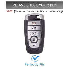 Qunzes Key Fob Cover with Heavy-duty Keychain for Ford Explorer Fusion Ranger Bronco Escape Edge Expedition Mustang F150, Red, Small