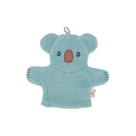 Sterntaler Baby Unisex Wash Mitt Baby GOTS Wash Mitts Kalla - Wash Cloth Children, Baby Wash Cloth, with Koala Shape - Organic - Blue Mottled