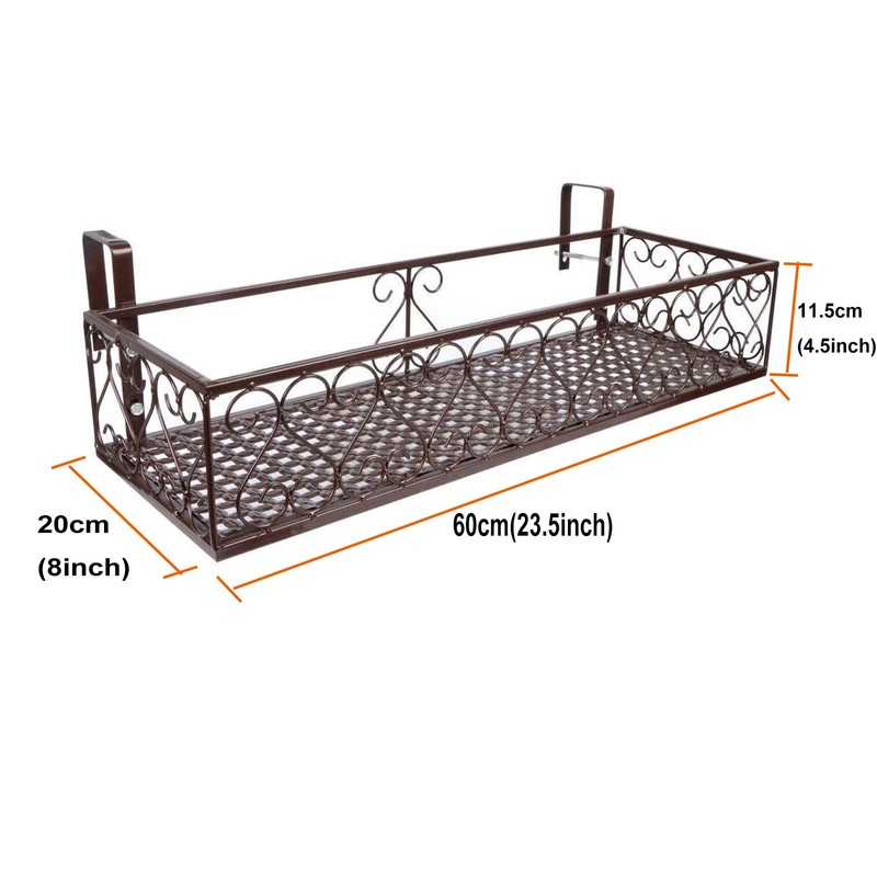 Saim Balcony Window Plant Shelf,Iron Flower Pot Hanger 23.5 Inches