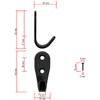 FUXXER® 5 Classic Iron Hooks, Coat Hooks, Clothes Hooks, Furniture