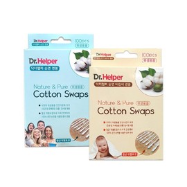Dr. Helper cotton swabs 100 pieces/sterilized individual packaging, Dr. Helper pure cotton swabs 100 pieces (for infants) / 닥터헬퍼 순면 면봉 100개입/멸균개별포장, 닥터헬퍼 순면 면봉 100개입(유아용)
