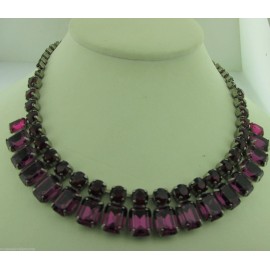Sorrelli Pink Ruby Necklace NCW7ASPR antique silver tone