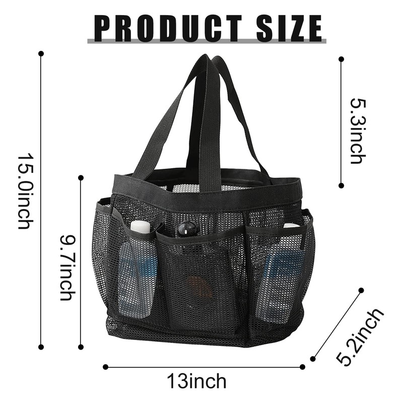 FuninCrea Shower Bag, Foldable Portable Toiletry Bag with Handle, Multifunctional
