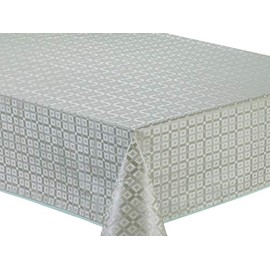 Oilcloth Tablecloth Washable Square Embossed 140 x 180 cm Sage Green