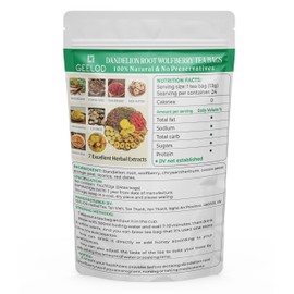 Premium Dandelion Root Wolfberry Tea Bags - Kidneys & Liver Health Tea, Seven Vietnamese Herbal Ingredients Natural Blend Tea bags (13gr x24bags)