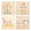 Auvewilo Wooden Geoboard | Cute Flashcards & Rubber Bands Included