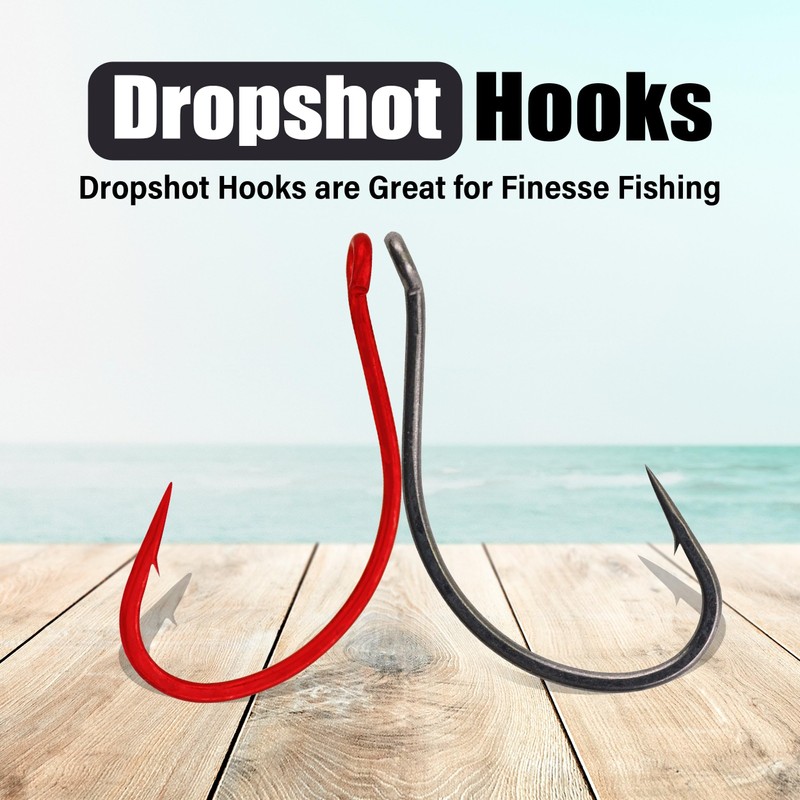 Reaction Tackle Dropshot Hooks - 1/0- Red
