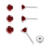 3Pairs CZ Stud Flat Screw Back Earring Studs for Women,