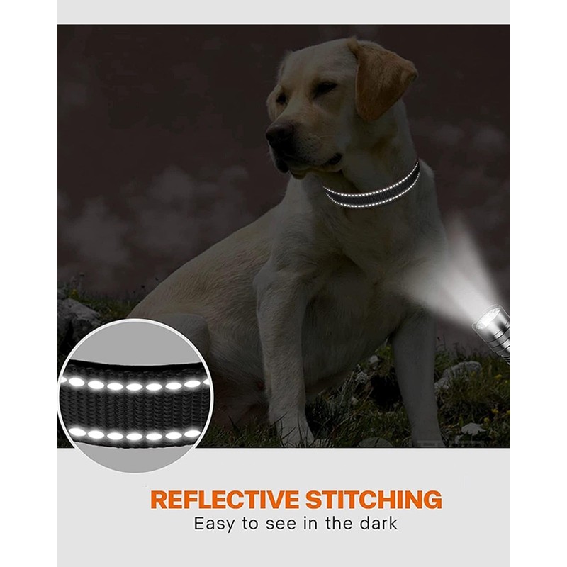 Aeclleca Reflective Dog Collar and Leash Set with Safety Locking