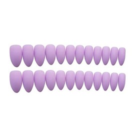 Press on Nails Medium Long, French Tip Fake Nails, Glossy False Nails with Glue Stickers, Stiletto Acrylic Full Cover Glue on Nails for Women and Girls 24pcs/set