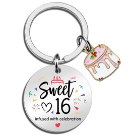 Cxulquvs Sweet 16 Gifts for Girls Sweet 16 Keychain Best 16th Birthday Gifts for 16 Year Old Girl Sweet Sixteen Gift for Teens Girls
