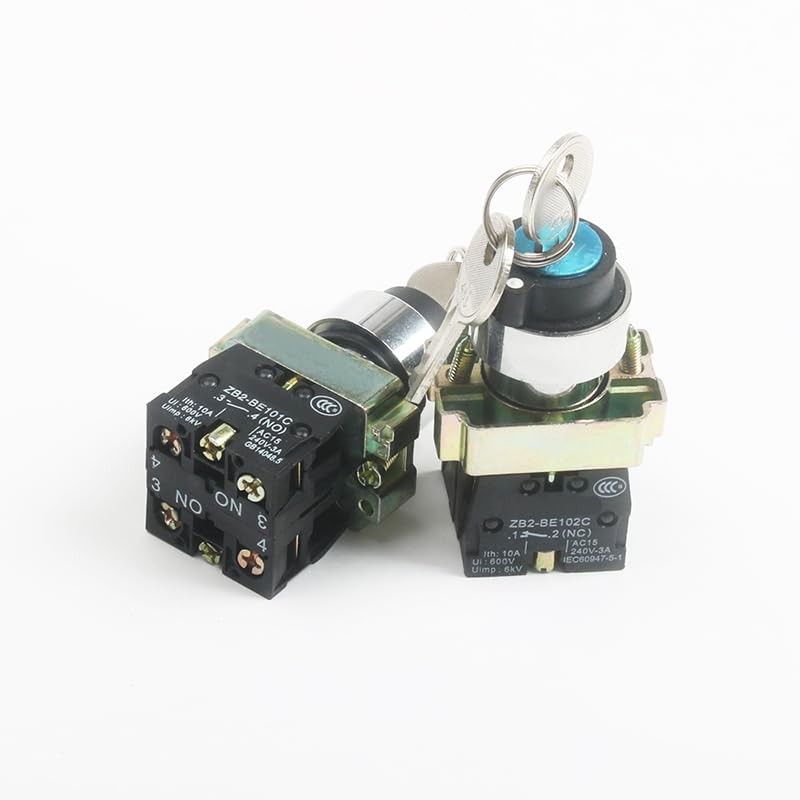 Latching Push Button Switch, 2 Position 22mm Self-locking Switch Lock