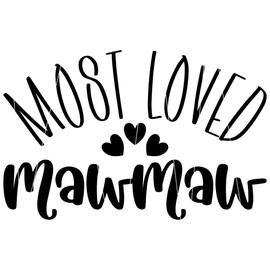Most Loved MawMaw Vinyl Car Decal, 6.5"x4", Color Options