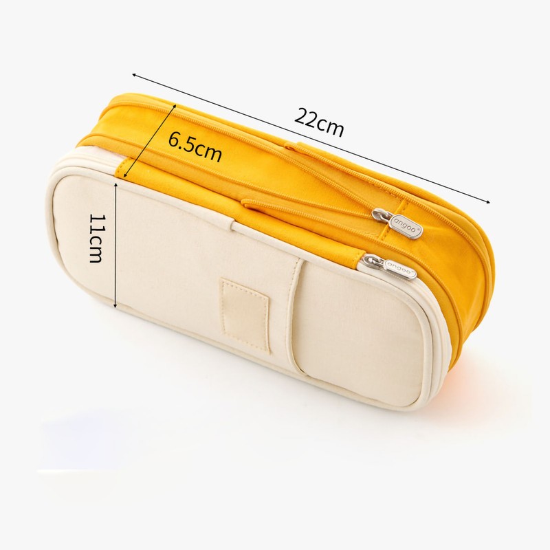 Stationery Bag Large Capacity Students Macaron Color Matching Canvas Pencil