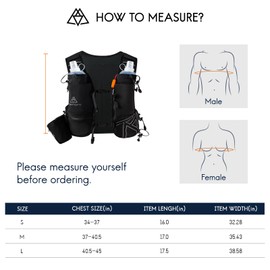 Haimont Hydration Running Vest with Water Bottles for Women Men, Adjustable Lightweight 8LWater Backpack with Soft Flasks for Trail Running Marathon, L, Black