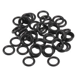 Partuto Pack of 50 6 mm ID x 1.5 mm CS Universal Car O-Ring Seal - Car Tap Repair Truck SUV Trailer Pipe Seal Waterproof - NBR Rubber Black