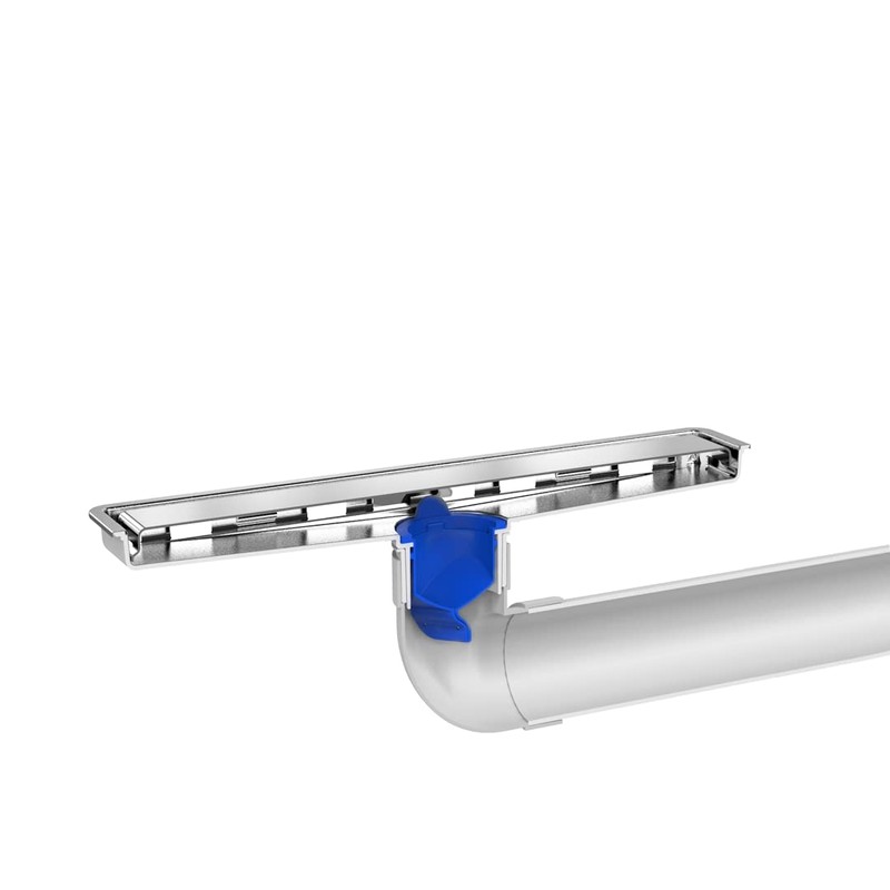 Fleximatic 2627 Coladera alargada minimalista, rejilla de acero inoxidable, con