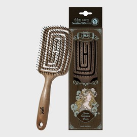 Yao Hairbrush [Wood Square Sensitive] Hypoallergenic scalp massage cleansing dry comb men’s comb beauty salon sensitive scalp / 야오 헤어브러쉬 [우드스퀘어센서티브] 저자극 두피마사지 클렌징 드라이빗 남자빗 미용실 민감두피