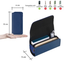 Cable Technologies IQOS 3/3 Duo/2.4/2.4 Plus Premium PU Leather Wallet Case Cover for IQOS 3/3 Duo/2.4/2.4 Plus Case PU Leather Organizer Iqos Electronic, blue