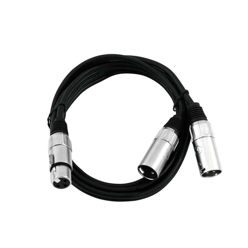OMNITRONIC Adaptor Cable XLR (F)/2xXLR(M) 0.5 m Black