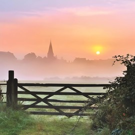 Birthday/Blank Greeting Card For Him/Her - Male/Female - Sunrise over a Field - Photographic Countryside Design - General Card Suitable for Any Occasion - Made in the UK - Eco-Friendly